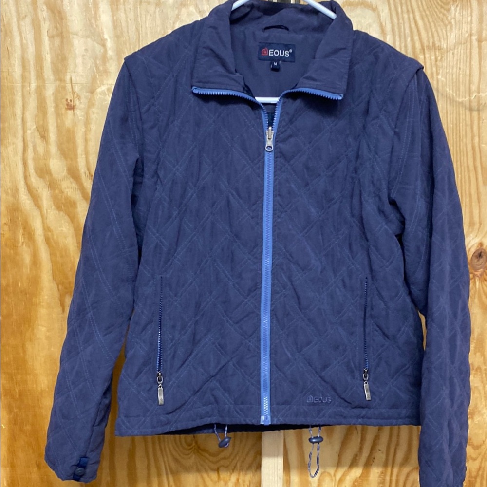 Eous size M Women's Quilted Jacket -dark blue/grey